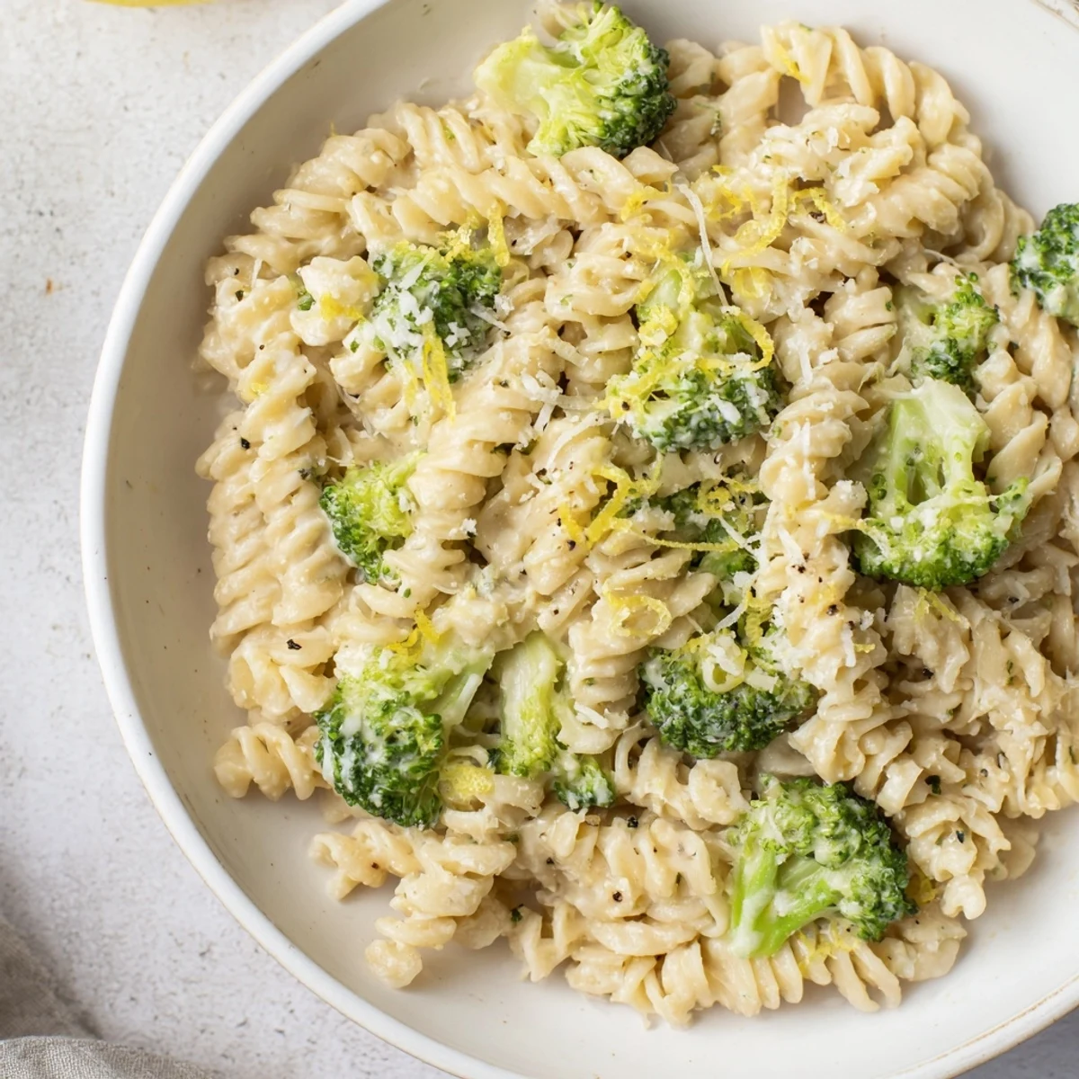 Steaming Green Goddess Broccoli Cheddar One-Pot Pasta with melty cheese and fresh herbs for comfort.