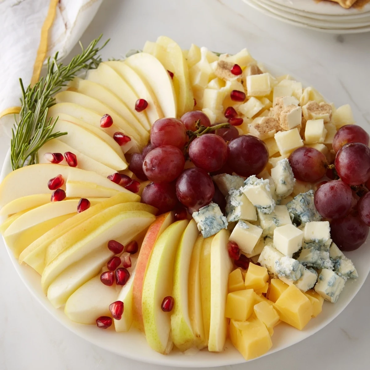 Winter Wonderland Snack Board overflowing with holiday cheeses, fruits, nuts, and crackers.