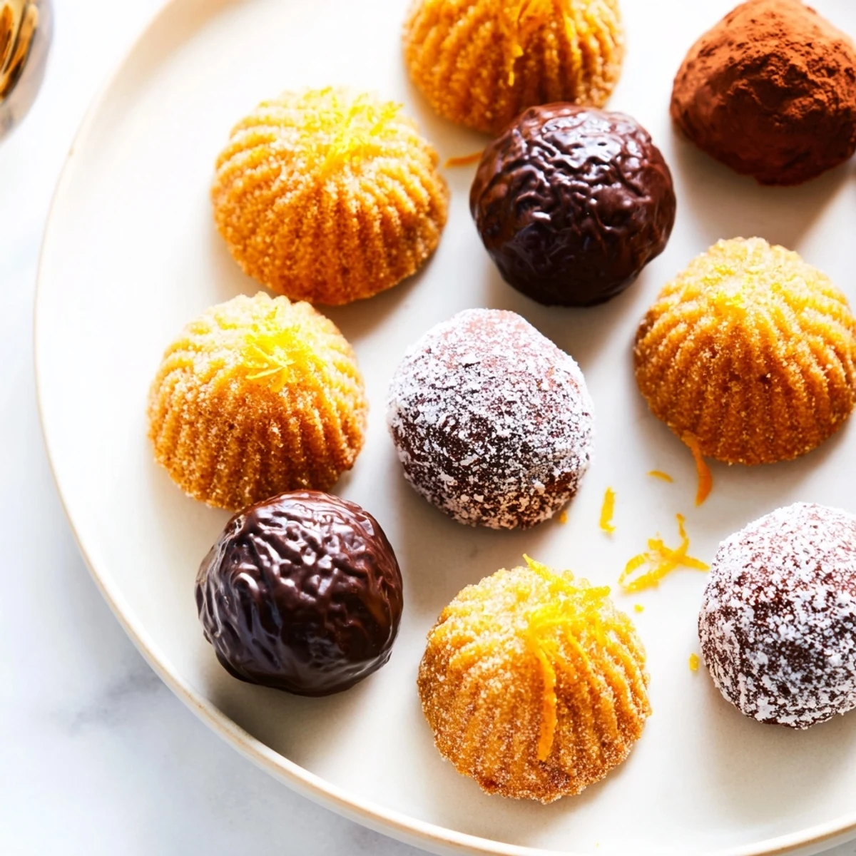 These elegant bite-sized Mignardises Bonne Année 2026 feature delicate financiers, truffles, and madeleines.