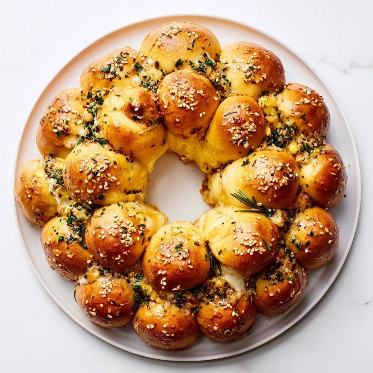 Festive Pull-Apart Bread Wreath
