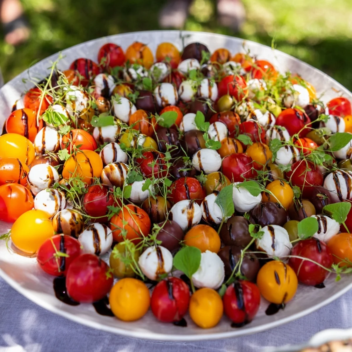 Festive Appetizer Wreath with olives and red tomatoes, perfect for a party, bursting with flavor.