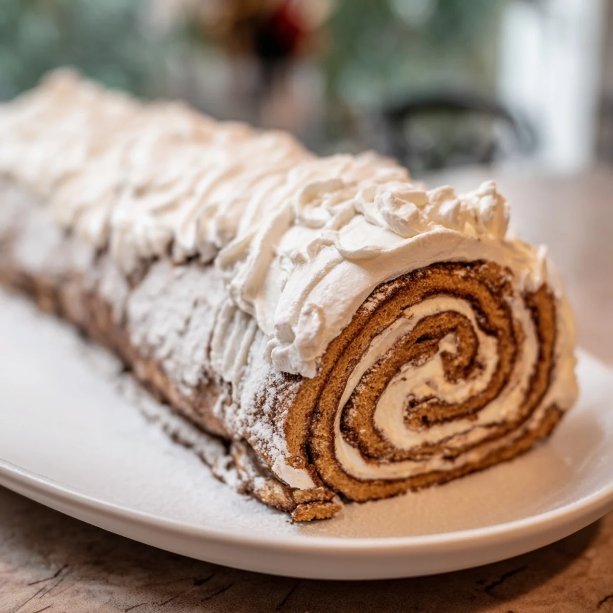 Warm, inviting image of a fluffy Cinnamon Roll Pull-Apart Wreath, beautifully glazed and ready to eat.
