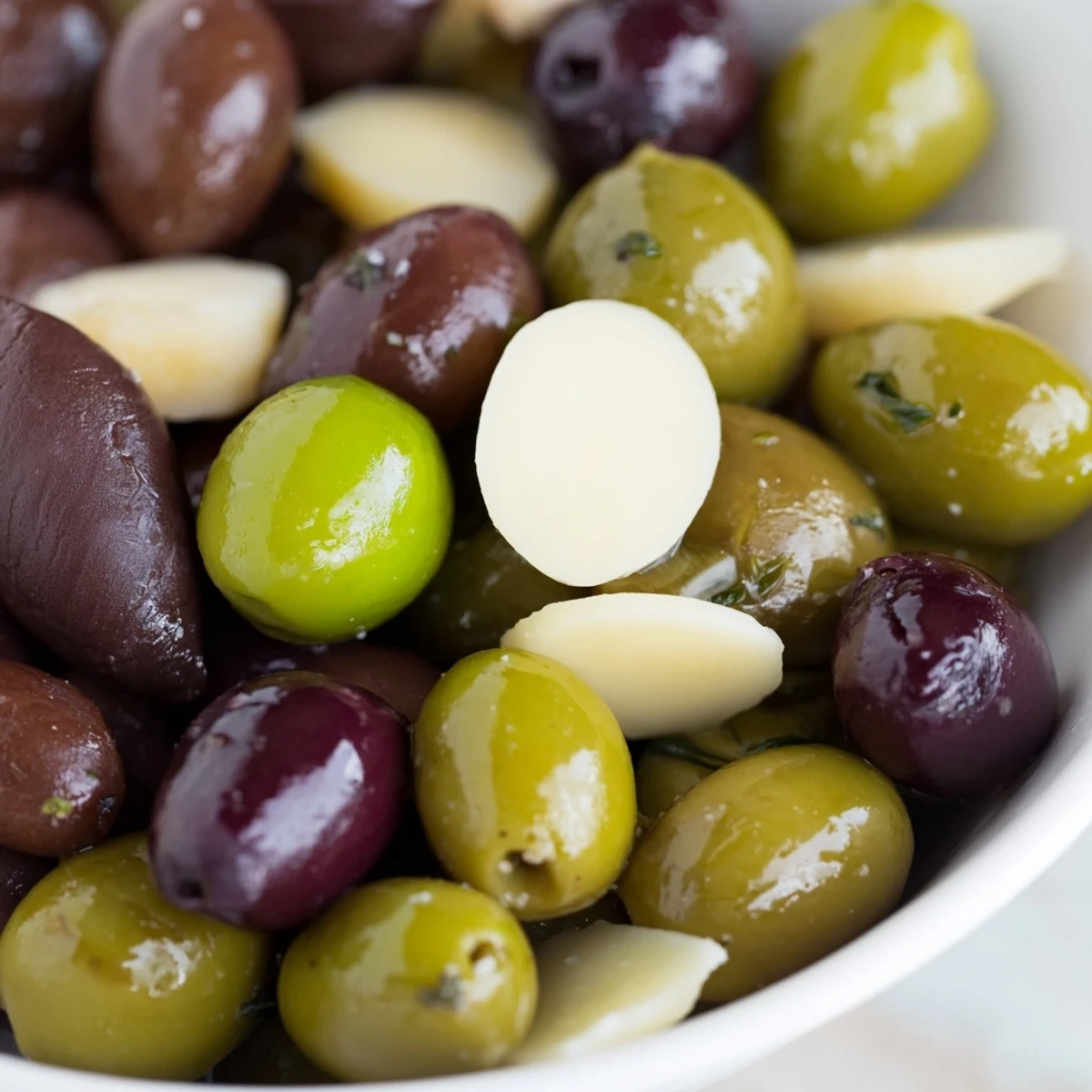 Vibrant photo showing the prepared Cobblestone Courtyard recipe with olives and crackers ready to enjoy.