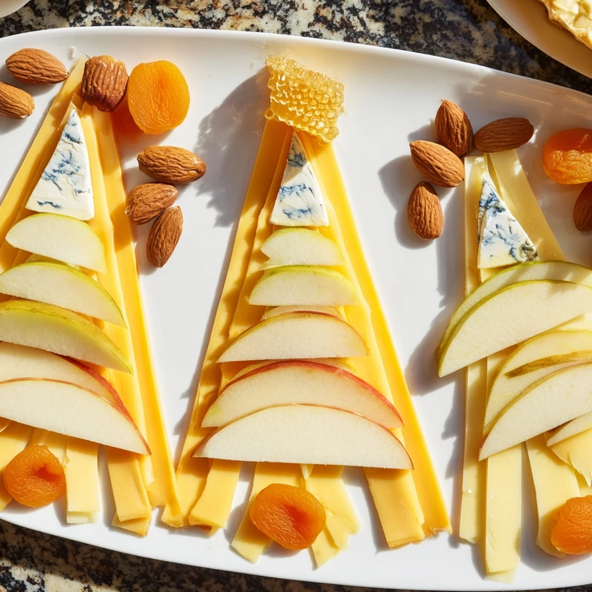 Art Deco Arch Cheese Platter with colorful grapes and sliced pears, ready to serve.
