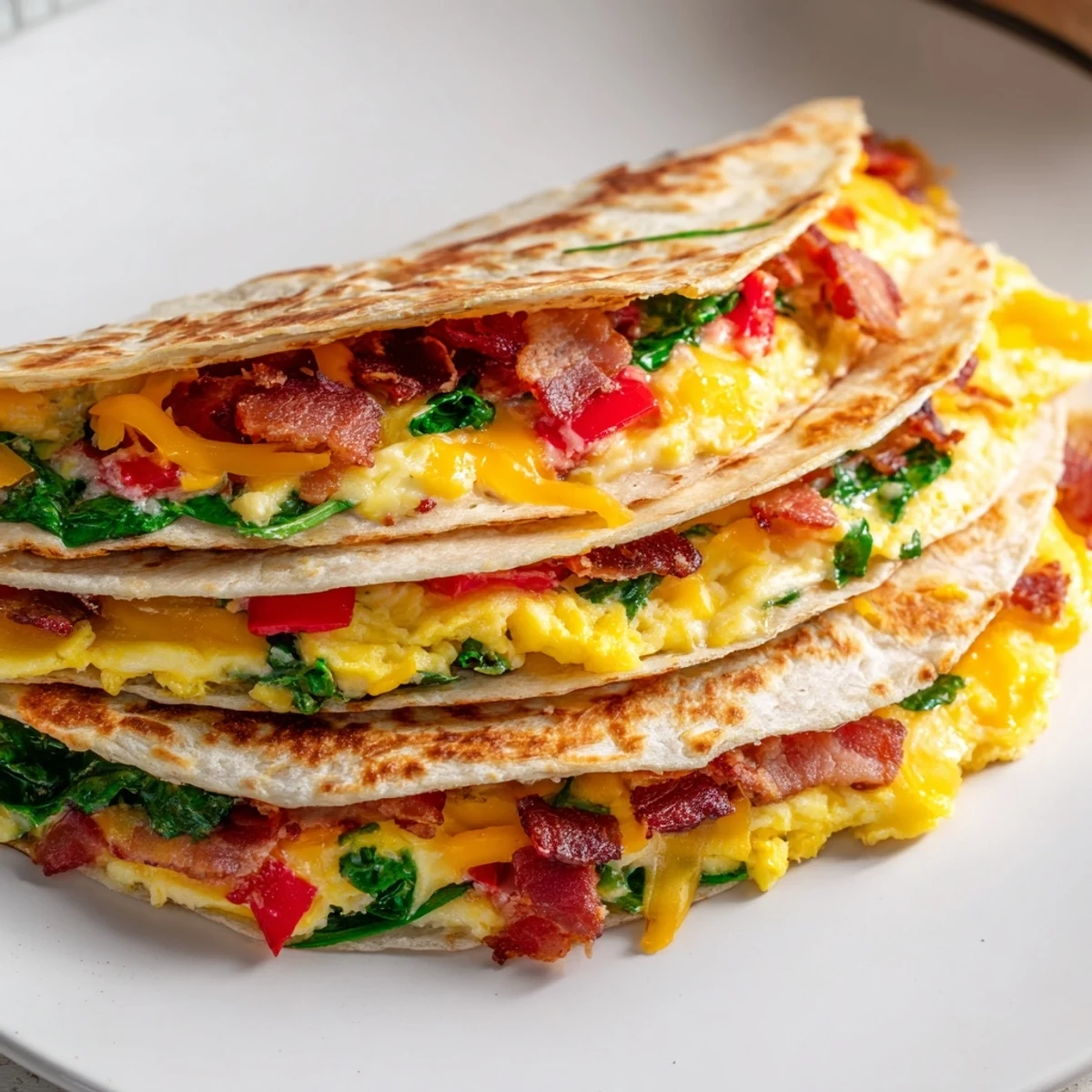 Breakfast Quesadilla Folded Tortilla