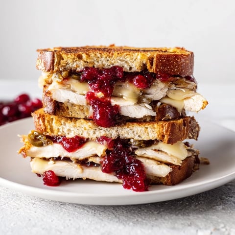 Air Fryer Jalapeño Cranberry Turkey Grilled Cheese, boasting melted cheese and golden, crispy bread.