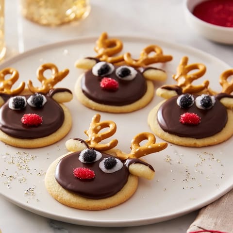 Festive Santa's Reindeer Cookies, artfully decorated and ready for holiday dessert enjoyment.