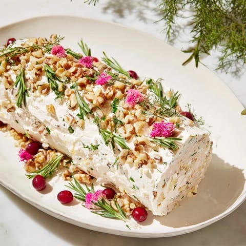 Yuletide Log Cheese Centerpiece