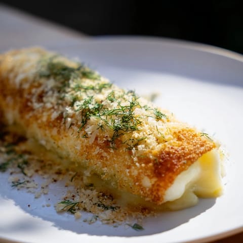 Golden, melted cheese wraps perfectly around dill pickle spears in these easy Melted Cheese Pickle Rolls.