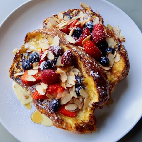 Warm Custard Toast showcases a perfectly baked, custardy center and crispy, toasted edges.