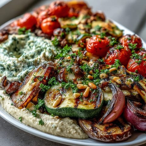 Grilled Veggie Hummus Platter
