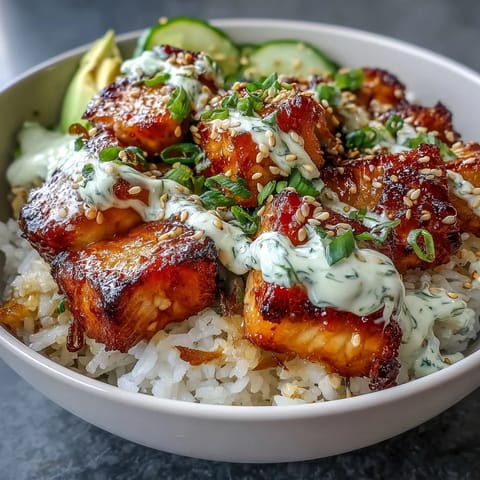 Spicy Mayo Salmon Rice Bowl