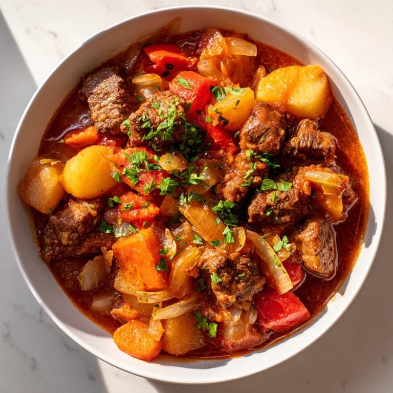 Imagine the savory aroma of this homemade Smoked Paprika &amp; Garlic Beef Stew&amp;a hearty family meal.