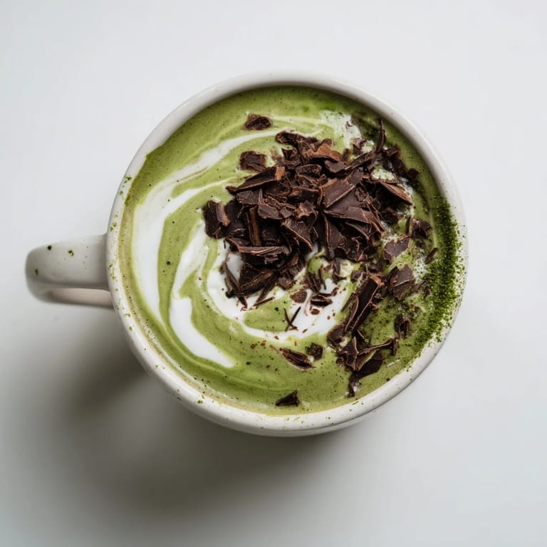 Rich and creamy Matcha Hot Cocoa Protein Mug, a quick and delicious breakfast beverage.