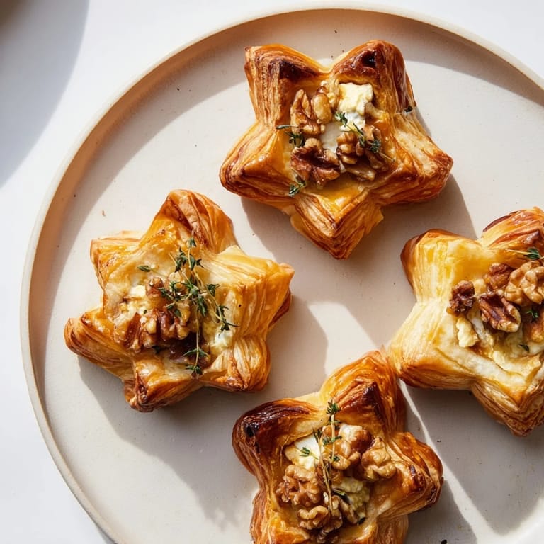 Vibrant close-up of the delicious Starry Night New Years Appetizers, featuring smoked salmon stars.