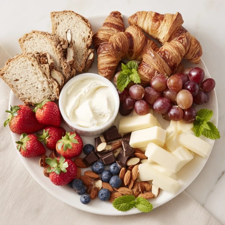 This Gift Box Brunch Board Delight offers a delightful assortment of sweet and savory brunch favorites.