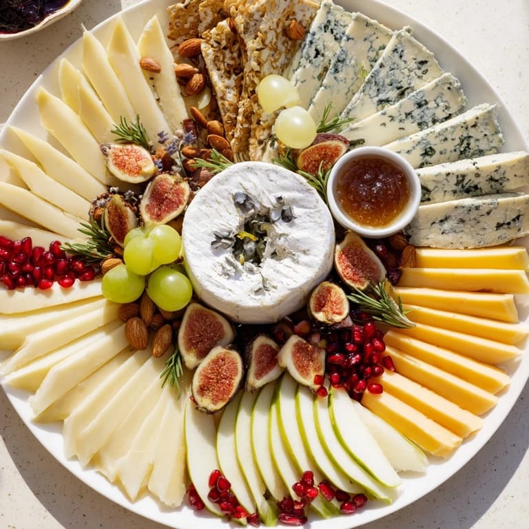Imagine a festive Star of Bethlehem cheese platter overflowing with brie, grapes, and fig jam.