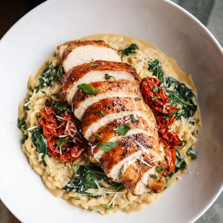 Imagine the rich flavors of this delicious Marry Me Chicken Orzo with sun-dried tomatoes and fresh basil.