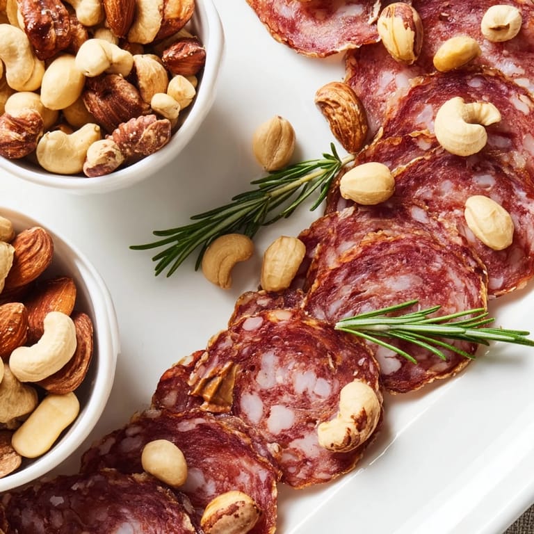 Visually stunning The Infinity Loop crafted with overlapping salami, a fun appetizer idea.