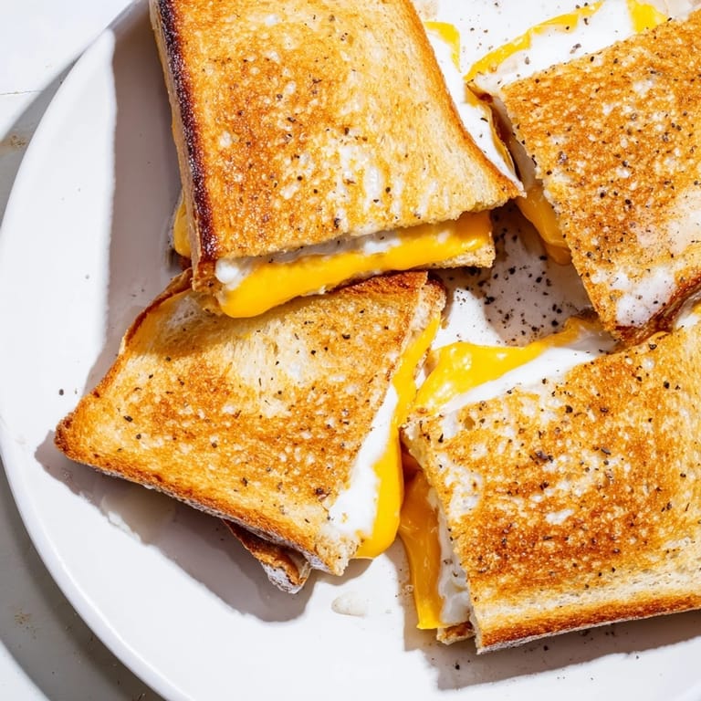 Buttery, crispy sourdough cradles melty cheddar in this gourmet Truffle Oil Grilled Cheese sandwich.