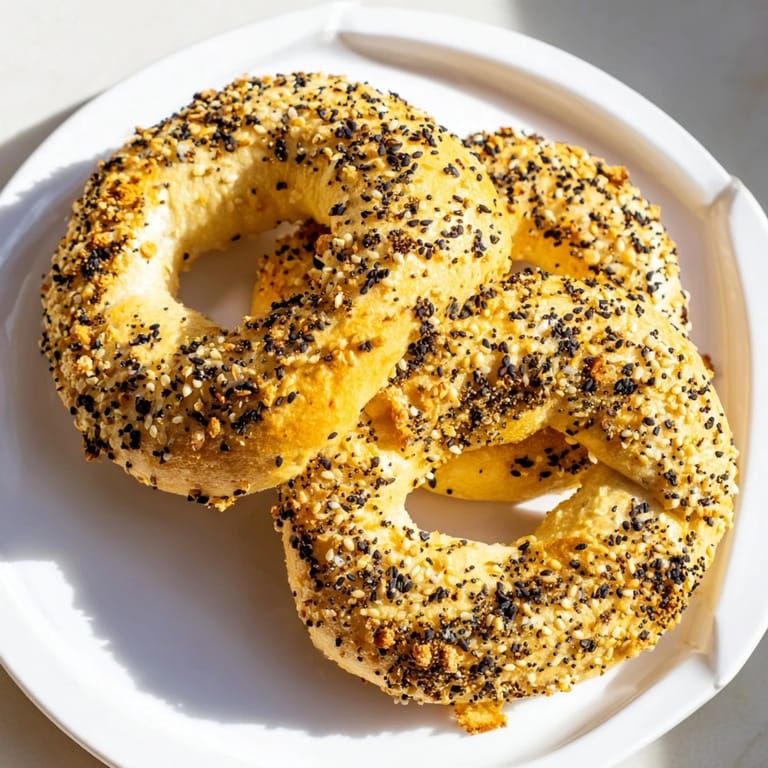Enjoy the aroma: freshly baked Everything Bagel Yogurt Bagels with a beautiful, appetizing, crusty exterior.