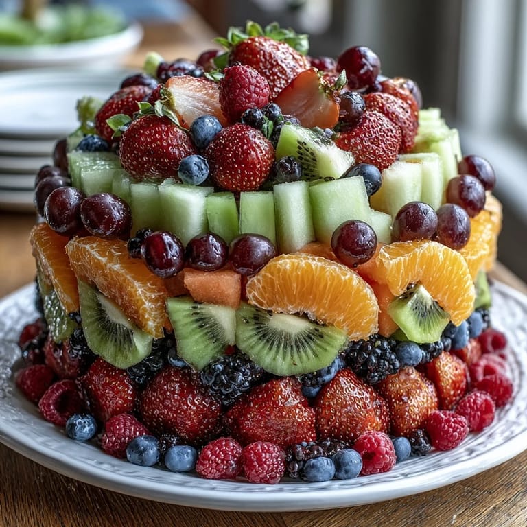 A colorful spread of fresh fruit and edible blooms, ideal for healthy party snacking and celebration.  