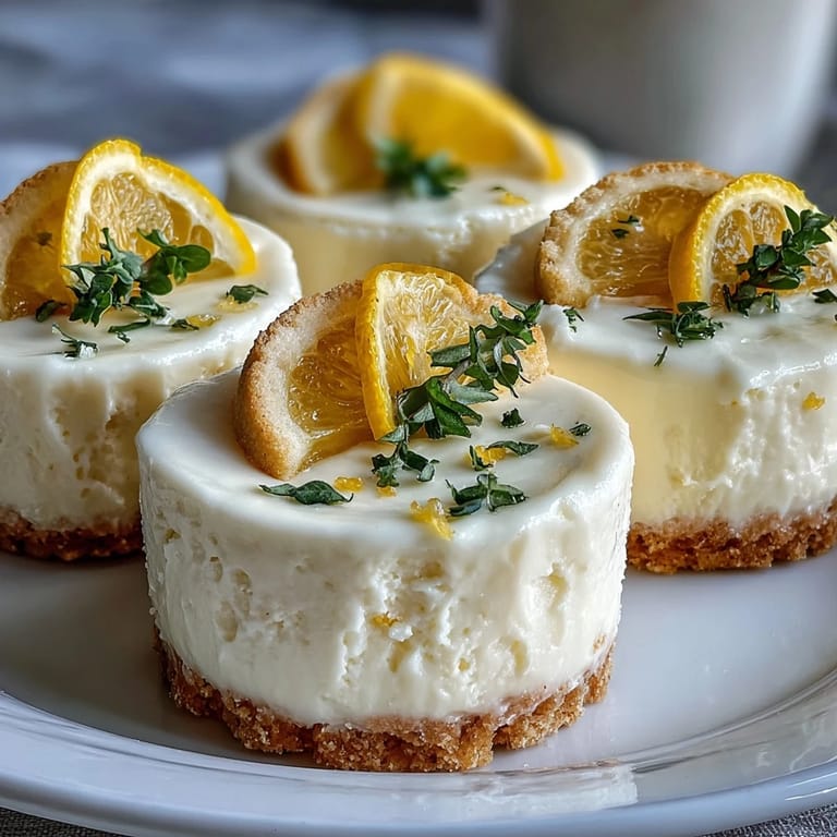 Creamy lemon mousse cups with buttery shortbread cookies on the side, garnished with mint leaves and fresh raspberries for a refreshing treat.